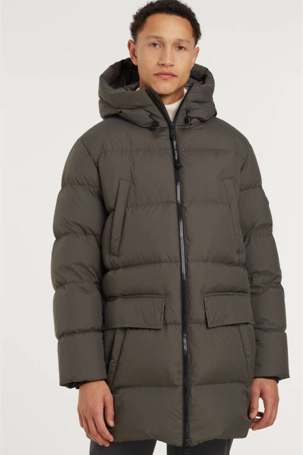 Marc O'Polo Lange donsjas met labelpatch model 'Parka'