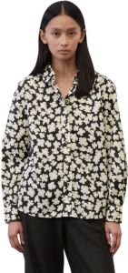Marc O'Polo Flared blouse with an all-over print Zwart Dames