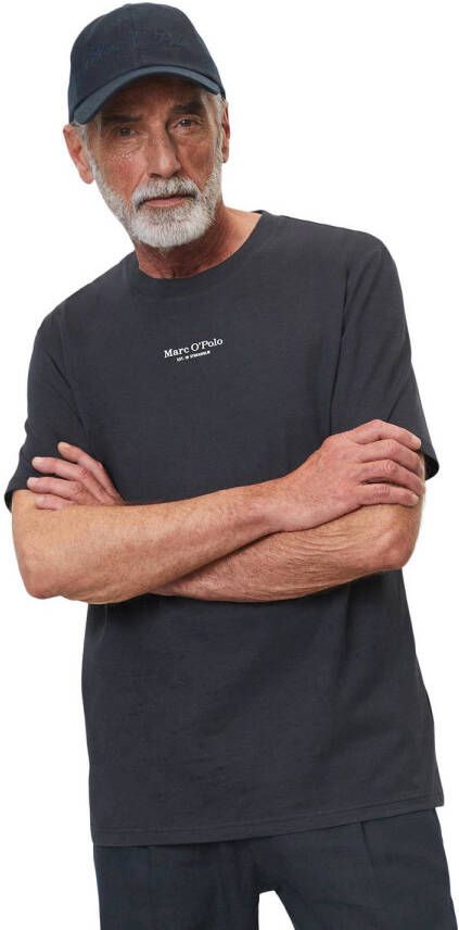 Marc O'Polo regular fit T-shirt met logo dark navy