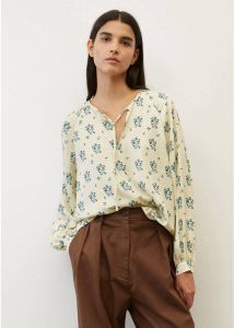 Marc O'Polo Print blouse with voluminous sleeves Beige Dames