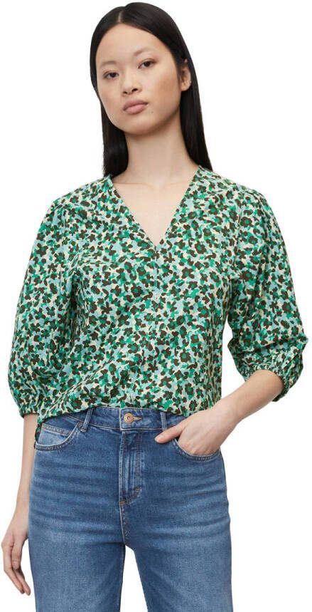 Marc O'Polo top met all over print groen zwart