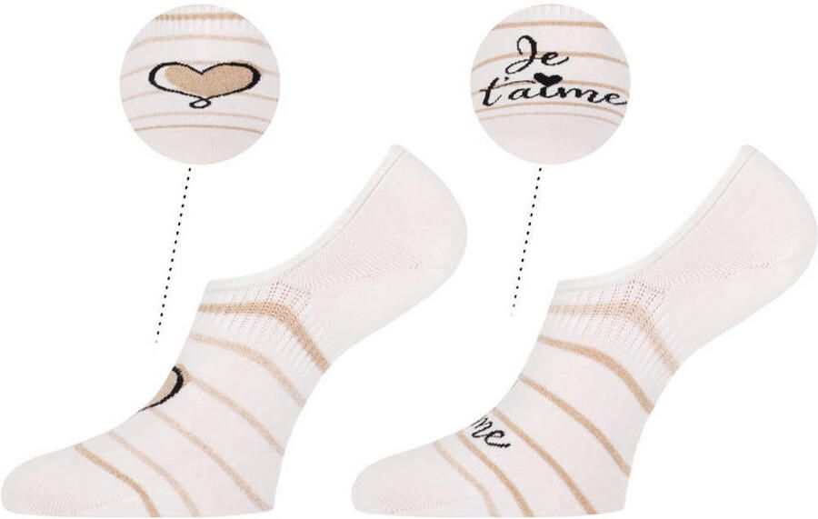 Marcmarcs no-show sneakersokken Bibi wit beige (set van 2)