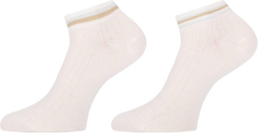 Marcmarcs sneakersokken Felice ecru beige (set van 2)