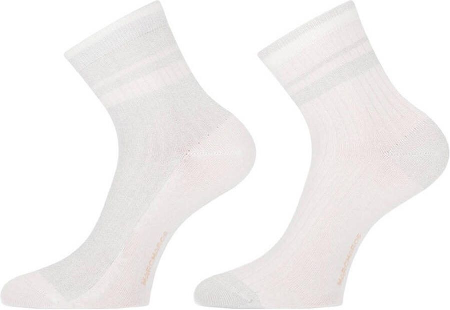 Marcmarcs sokken Venna met glitters wit zilverkleurig (set van 2)