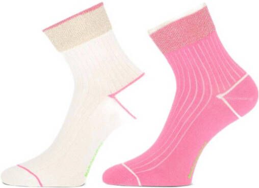 Marcmarcs sokken Bernice set van 2 wit roze