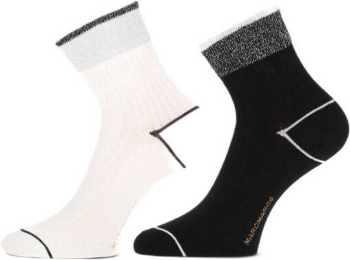 Marcmarcs sokken Bernice set van 2 wit zwart