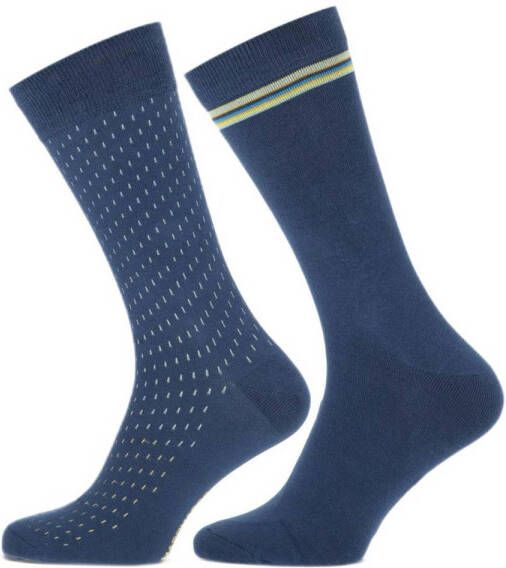 Marcmarcs sokken Jeffrey met print set van 2 blauw