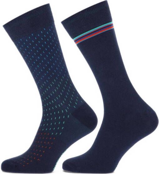Marcmarcs sokken Jeffrey met print set van 2 donkerblauw
