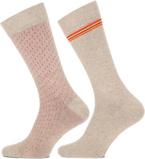 Marcmarcs sokken Jeffrey met print set van 2 zand