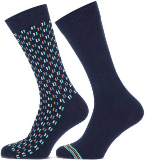 Marcmarcs sokken Ken met print set van 2 donkerblauw