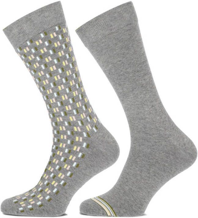 Marcmarcs sokken Ken met print set van 2 grijs