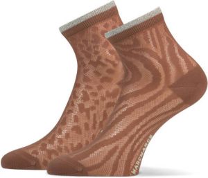 Marcmarcs sokken Rafaella met dierenprint set van 2 bruin