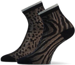 Marcmarcs sokken Rafaella met dierenprint set van 2 zwart