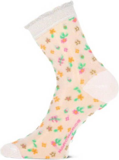 Marcmarcs sokken Sterre met bloemenprint ecru