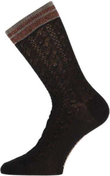 Marcmarcs sokken Violetta met textuur zwart