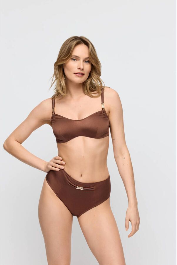 MARIE JO slim fit bikinibroekje met logodetail model 'Hello Sunset'