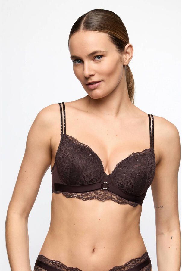 Marie Jo Musea voorgevormde beugel-bh met glitters donkerbruin