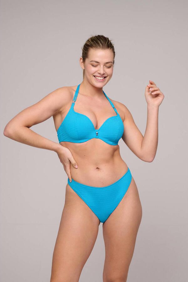 Marie Jo voorgevormde beugel bikinitop Cherilyn met textuur blauw - Foto 3