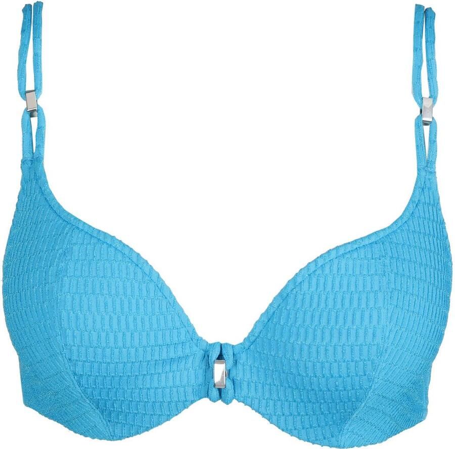 Marie Jo voorgevormde beugel bikinitop Cherilyn met textuur blauw