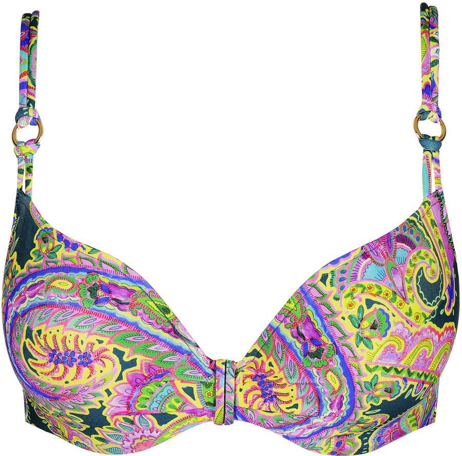 Marie Jo voorgevormde halter bikinitop Jolise roze geel groen