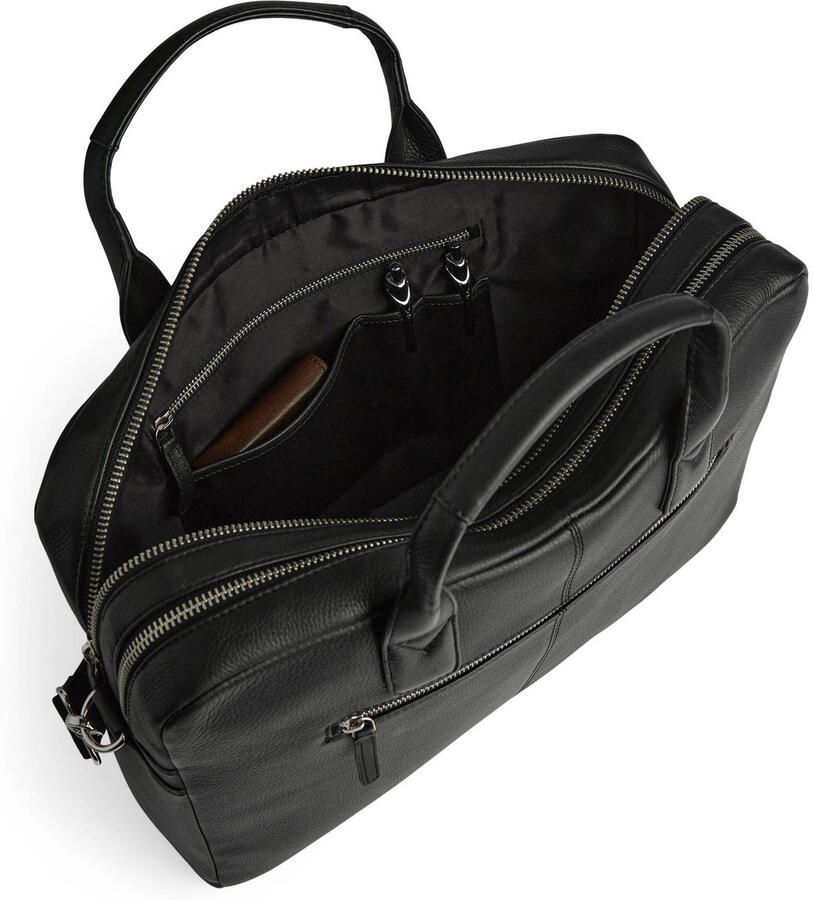 Markberg 14 inch leren laptoptas KingstonMBG zwart - Foto 3
