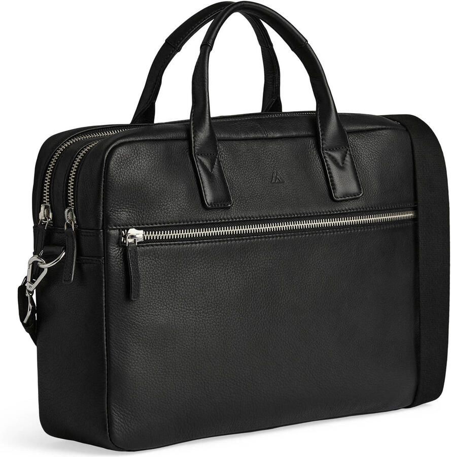 Markberg 14 inch leren laptoptas KingstonMBG zwart - Foto 2