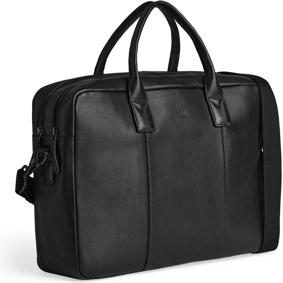 Markberg 15 inch leren laptoptas AshtonMBG zwart - Foto 2