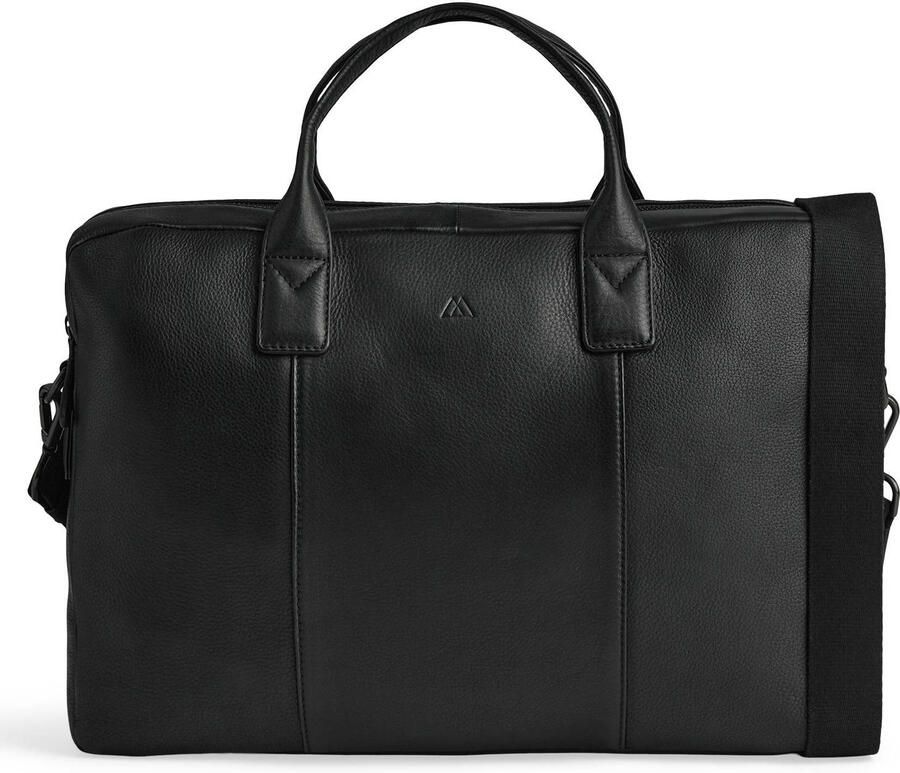 Markberg 15 inch leren laptoptas AxelMBG zwart