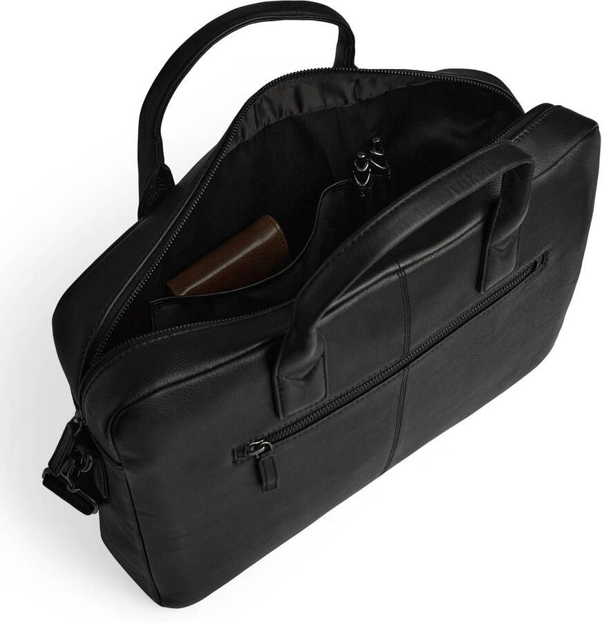 Markberg 15 inch leren laptoptas AxelMBG zwart - Foto 2
