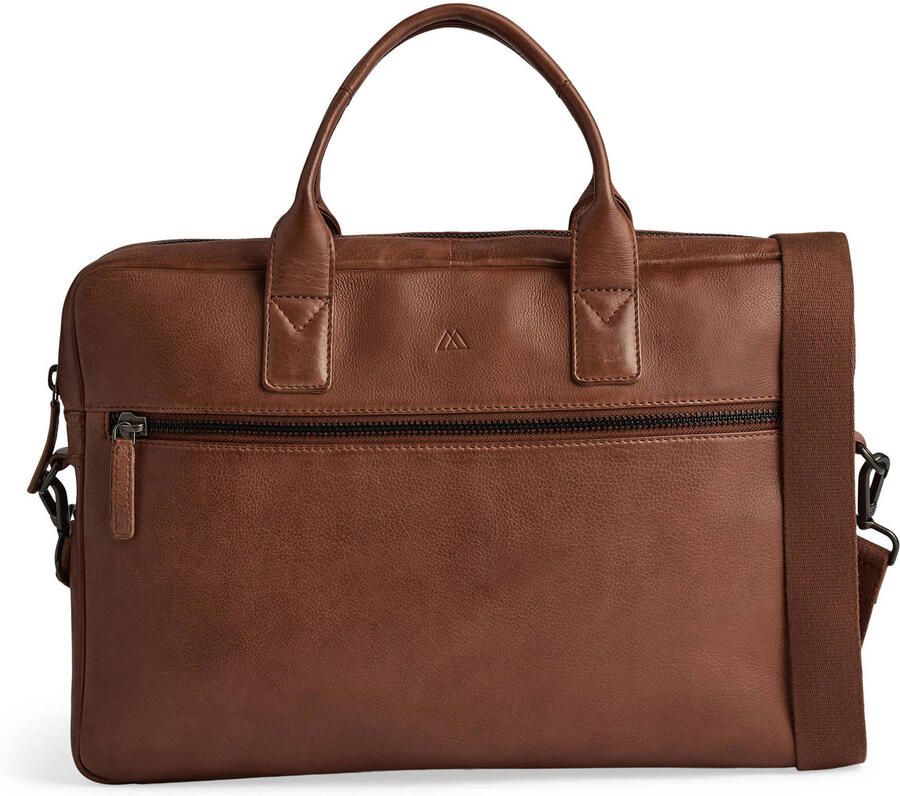 Markberg 15 inch leren laptoptas KnoxMBG cognac