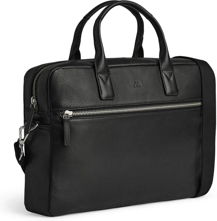 Markberg 15 inch leren laptoptas KnoxMBG zwart - Foto 2