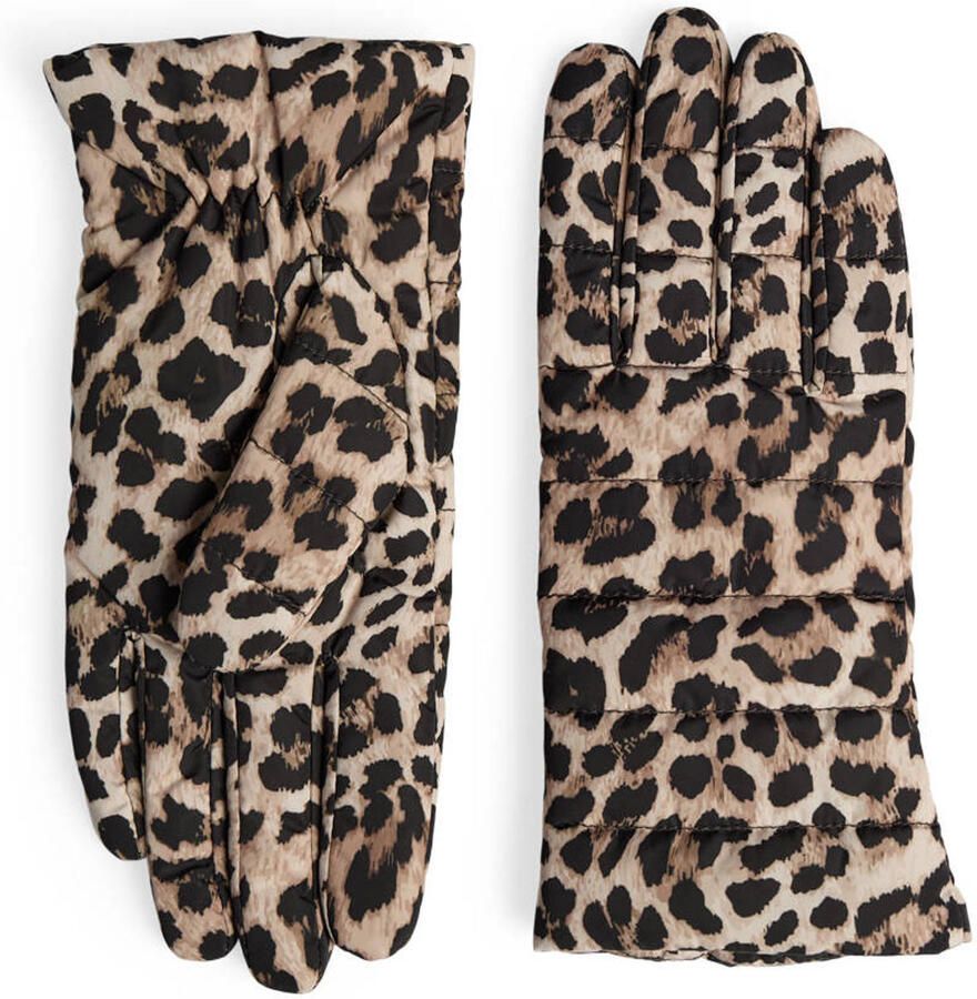 Markberg handschoenen met panterprint Alberte bruin