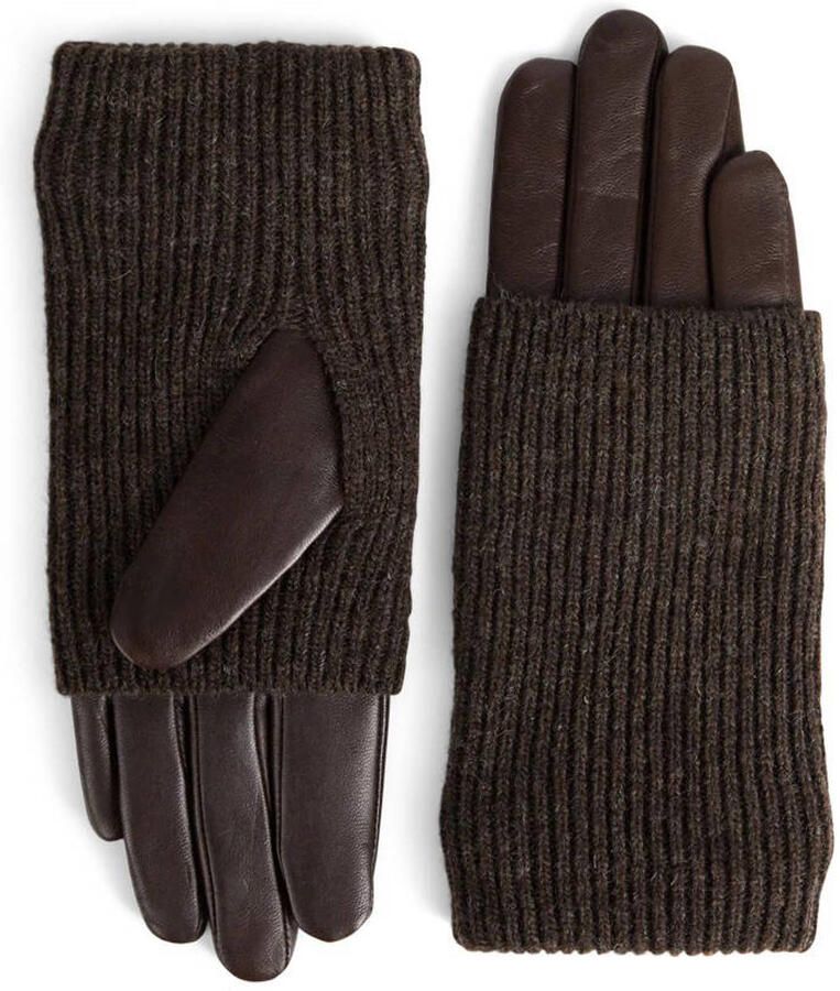 Markberg Bruin Leren Statement Handschoenen Brown Dames