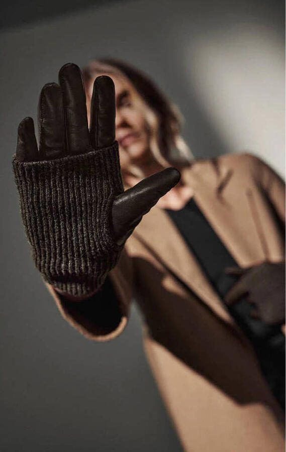 Markberg Bruin Leren Statement Handschoenen Brown Dames - Foto 3