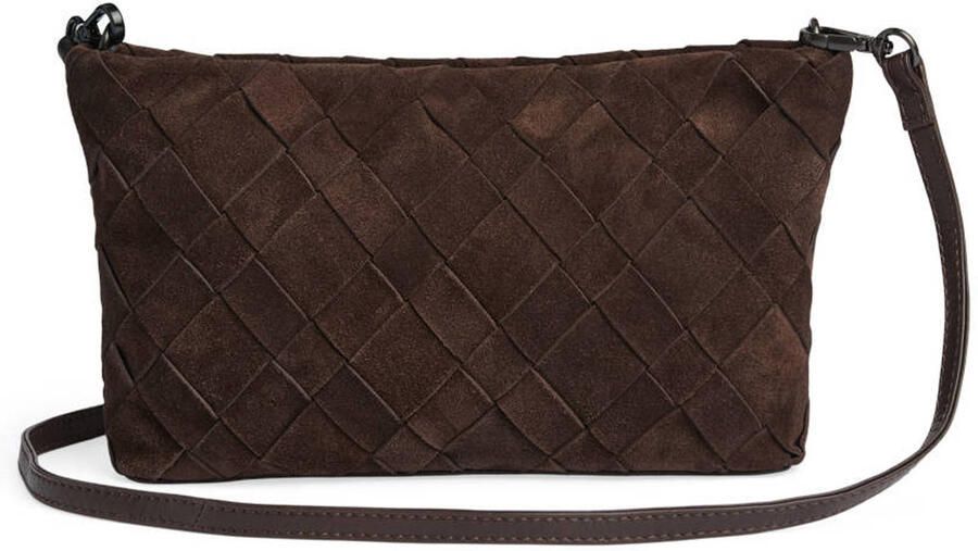 Markberg suede crossbody tas CelinMBG donkerbruin