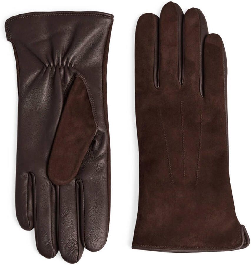 Markberg suede handschoenen Carianna donkerbruin