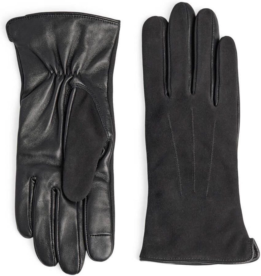 Markberg suede handschoenen Carianna zwart