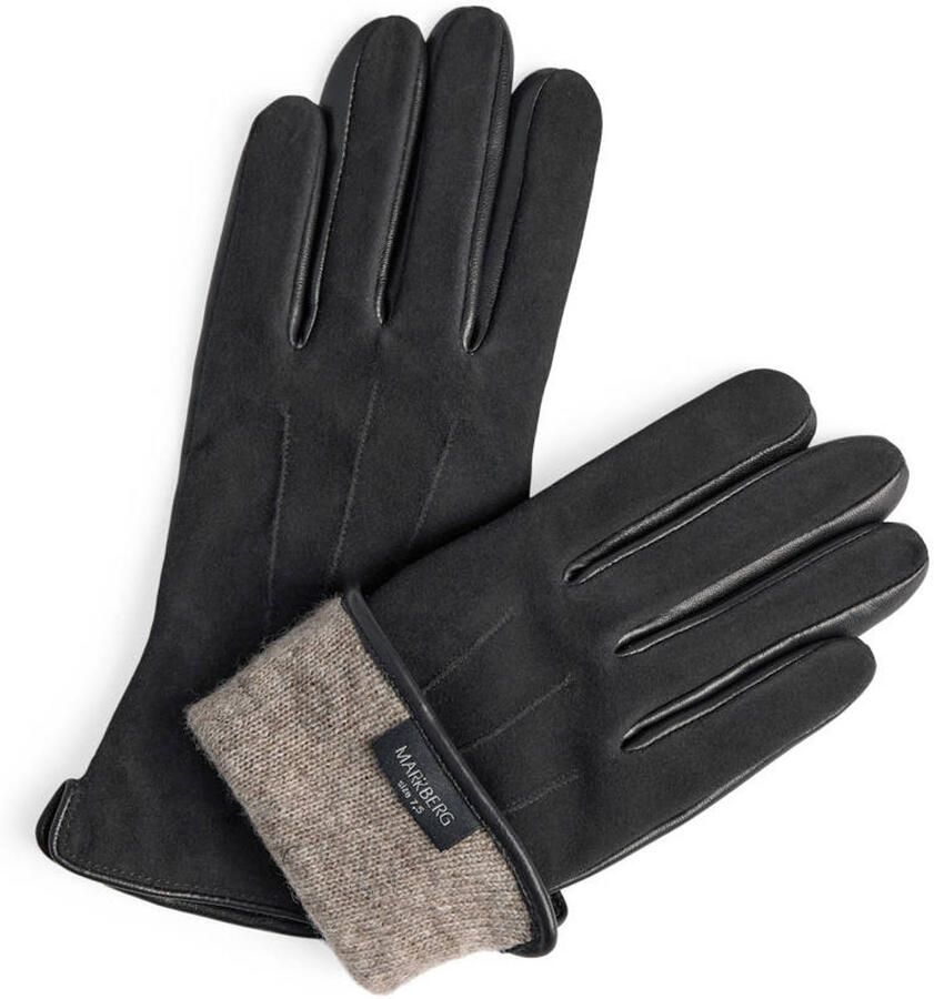 Markberg suede handschoenen Carianna zwart - Foto 3