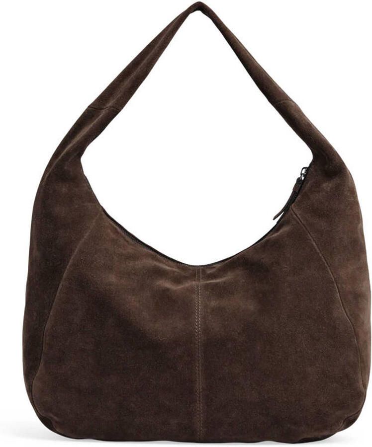 Markberg suede schoudertas Samara donkerbruin