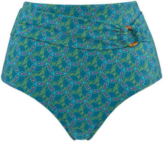 Marlies Dekkers oceana high waist bikini slip lagoon blue and green