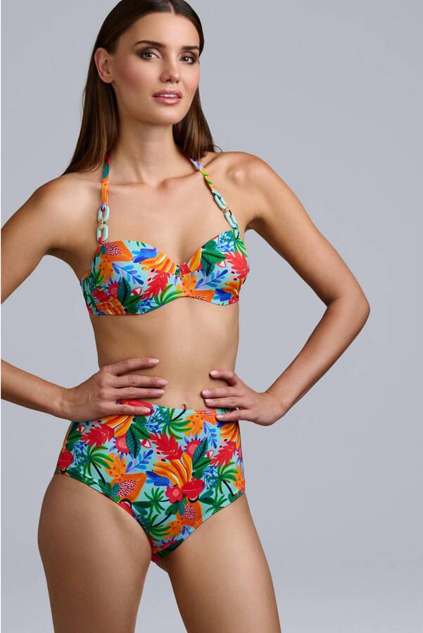 Marlies dekkers high waist bikinibroekje Paradisa turquoise oranje groen