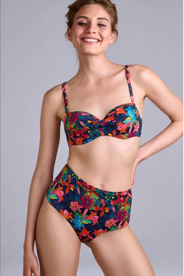 Marlies dekkers high waist bikinibroekje Thalassa donkerblauw multi