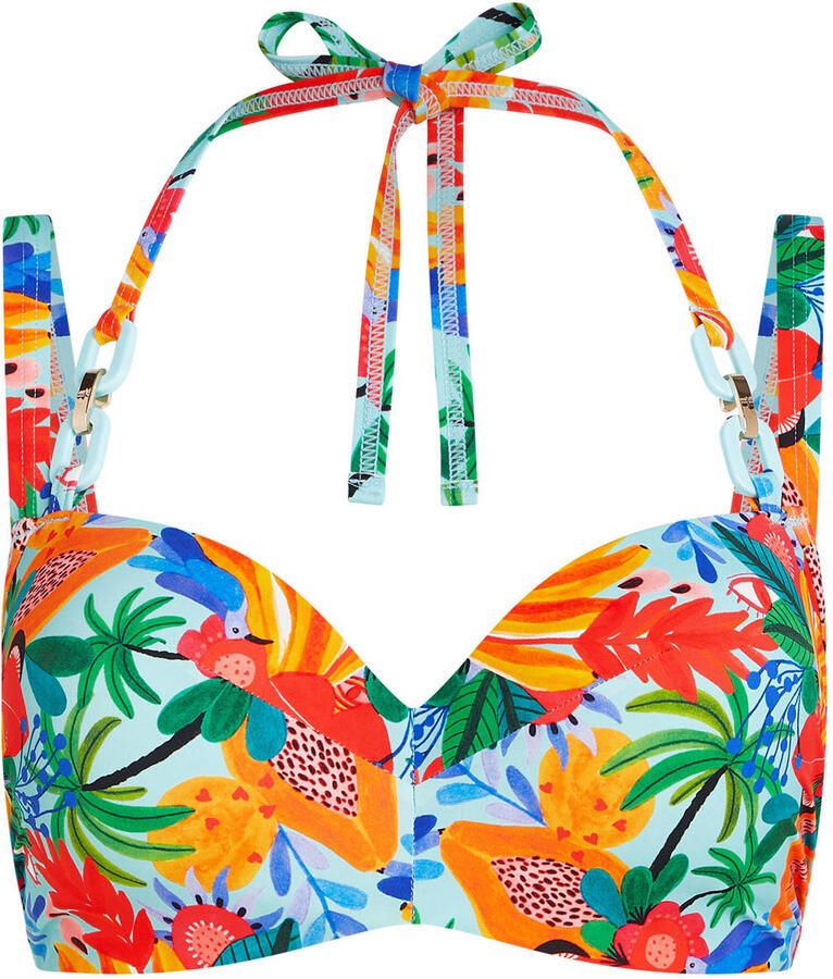 Marlies dekkers voorgevormde beugel bikinitop Paradisa turquoise oranje groen