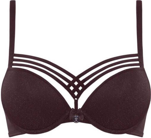 Marlies Dekkers dame de paris push up bh wired padded aubergine and silver lurex