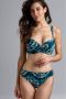 Marlies Dekkers lotus plunge balconette bikini top wired padded blue and green dye - Thumbnail 1