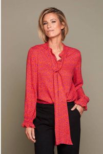 Mart Visser Caroline Tensen top Cairo met all over print oranje roze