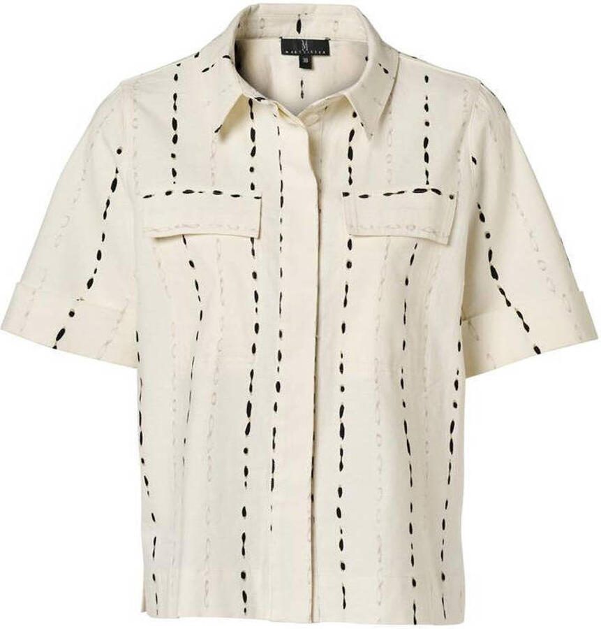 Mart Visser gestreepte blouse met linnen ecru - Foto 2