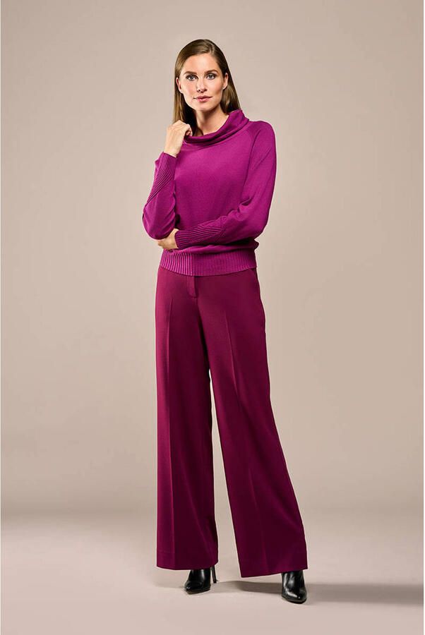 Mart Visser straight high waist pantalon donkerrood - Foto 3