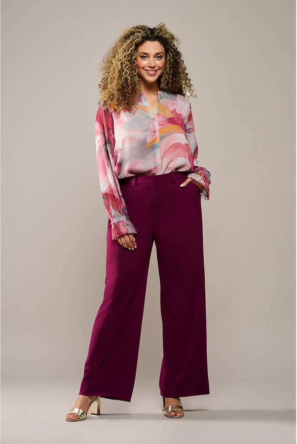 Mart Visser straight high waist pantalon donkerrood