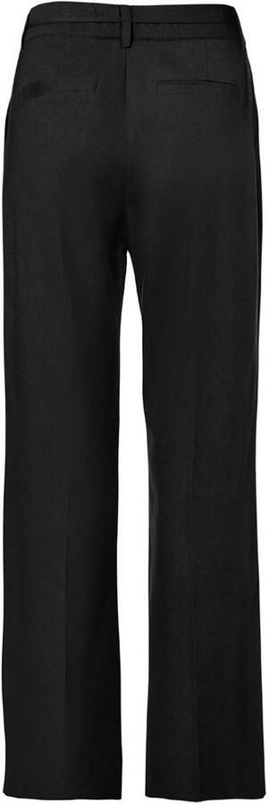 Mart Visser straight regular waist broek met linnen zwart - Foto 3
